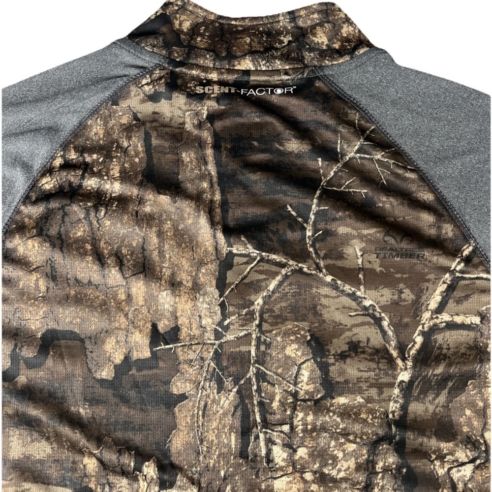 Real Tree Long Sleeve‎ 1/4 Zip Scent Inhibitor Mens Pull Over Early Season - Picture 2 of 7